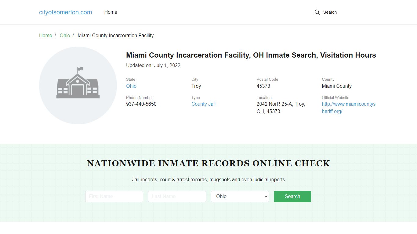 Miami County Incarceration Facility - cityofsomerton.com