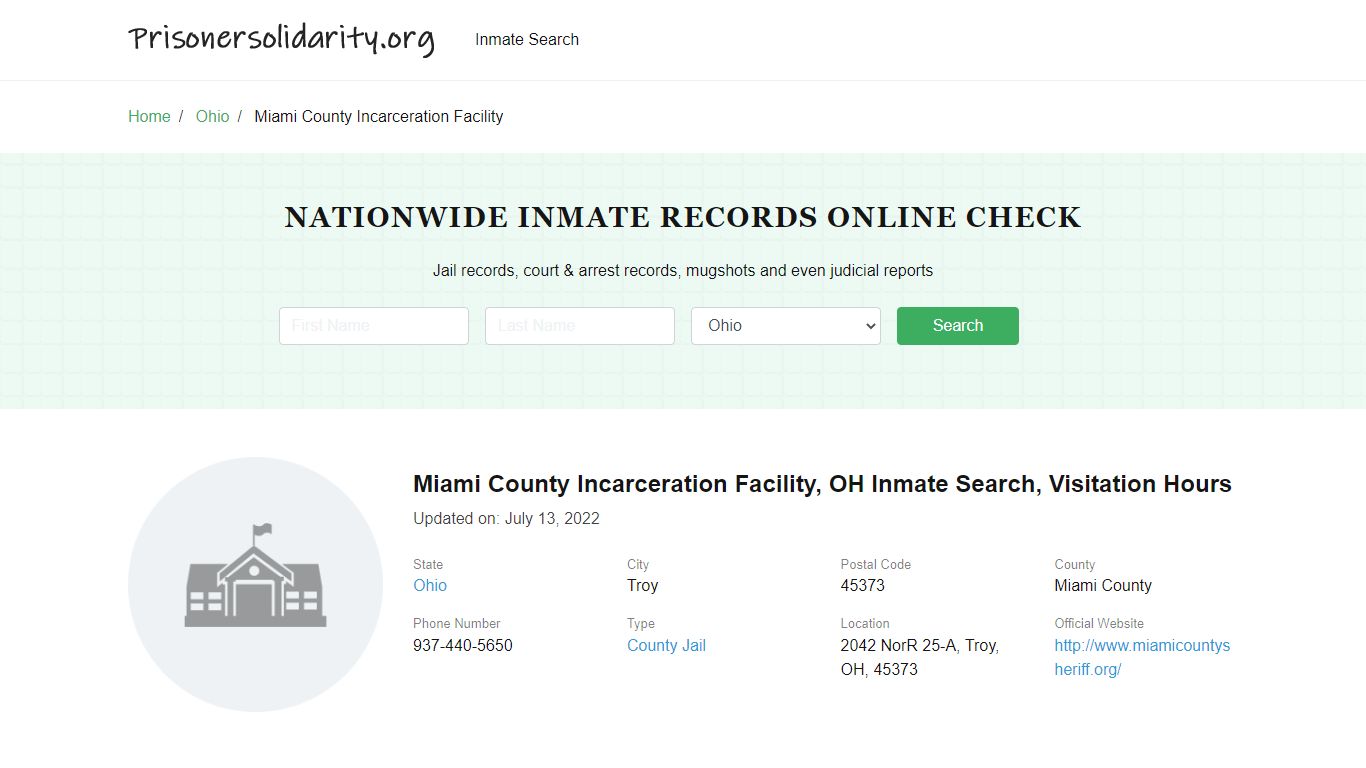 Miami County Incarceration Facility - prisonersolidarity.org